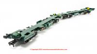 OO-FWA-4101D Revolution Trains FWA Ecofret Container Flat in VTG Green (Freightliner) - twin pack